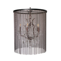 "Cascata I" 5-Bulb Candle-Style Chandelier with Crystals