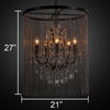 "Cascata I" 5-Bulb Candle-Style Chandelier with Crystals