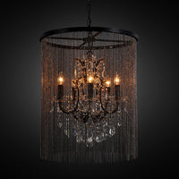 "Cascata I" 5-Bulb Candle-Style Chandelier with Crystals