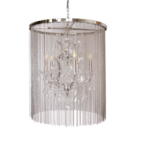 "Cascata I" 5-Bulb Candle-Style Chandelier with Crystals