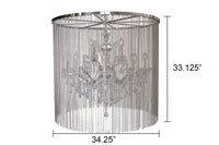 "Cascata II" 12-Bulb, 2-Tier, Candle-Style Chandelier with Crystals