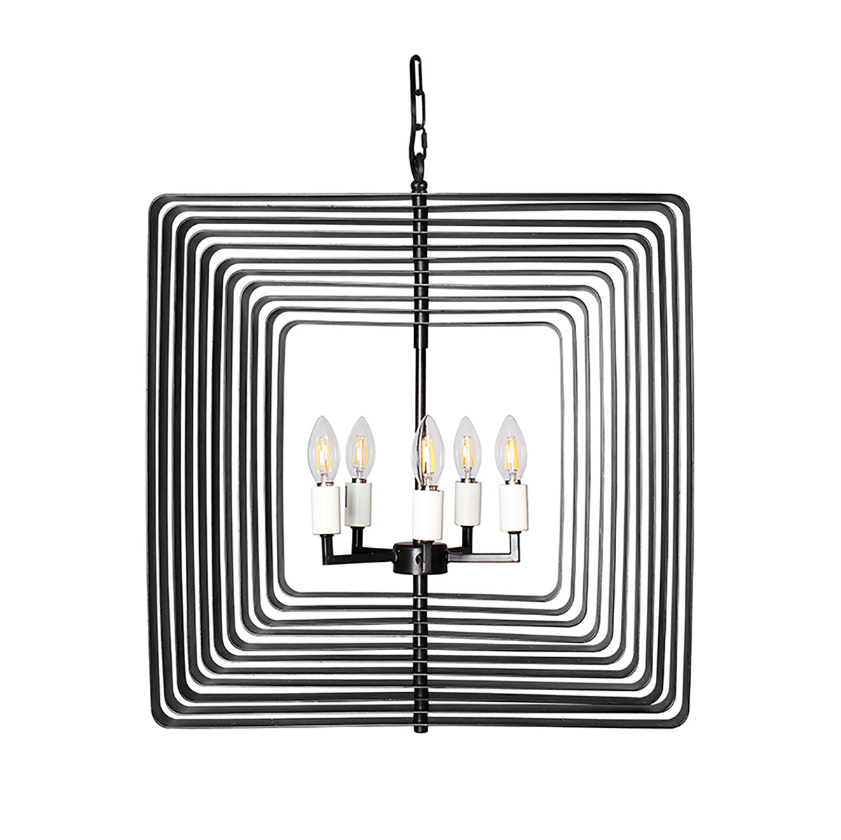 "Torcia II" 5-Bulb Candle-Syle Chandelier (Black)