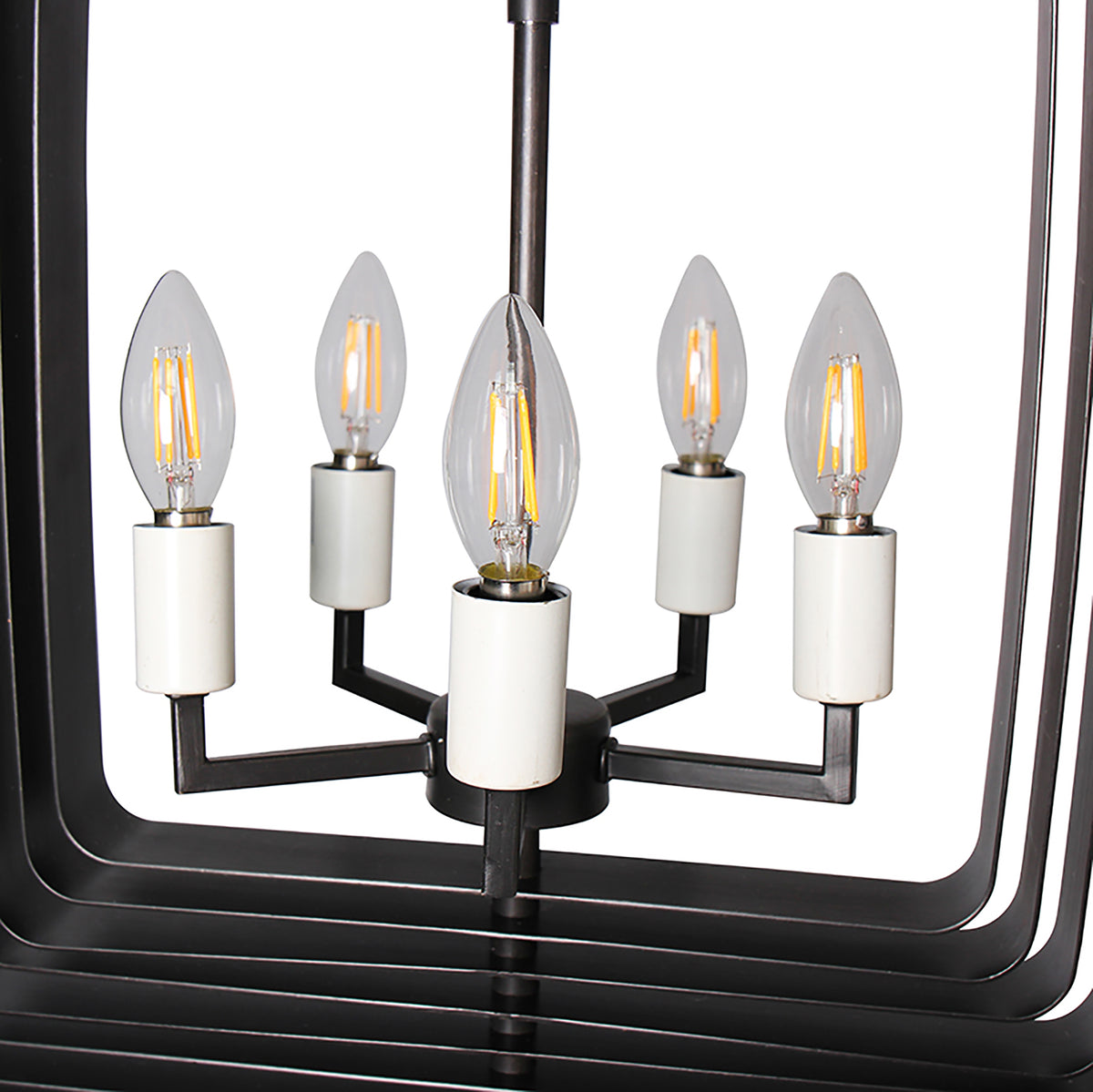 "Torcia II" 5-Bulb Candle-Syle Chandelier (Black)