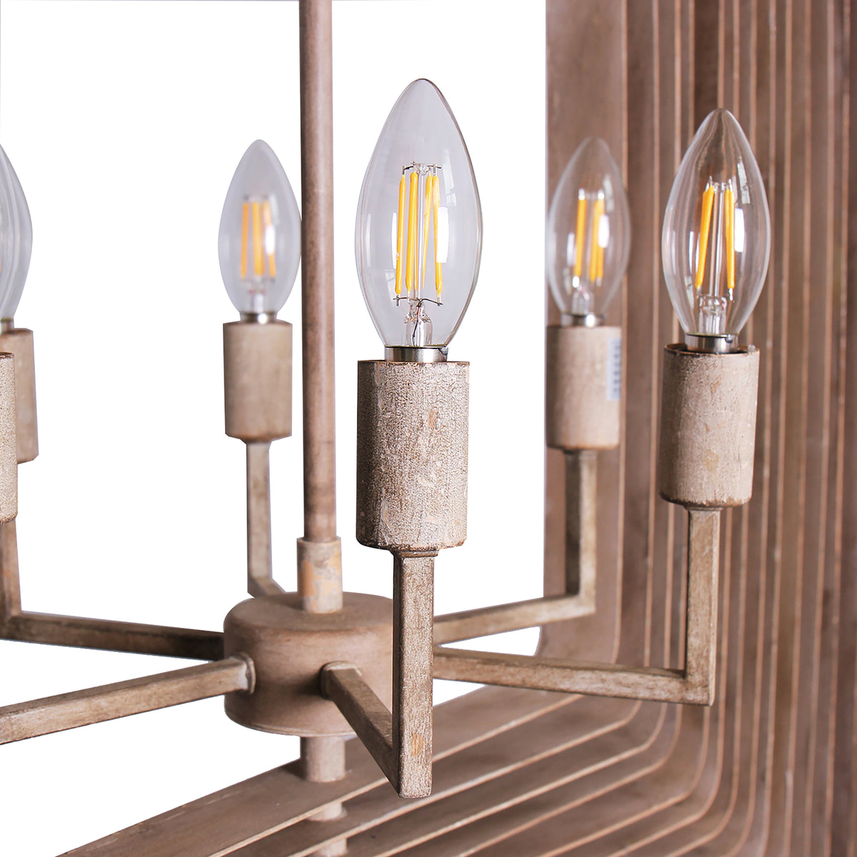 "Torcia II" 6-Light Candle-Syle Chandelier (Wood White)