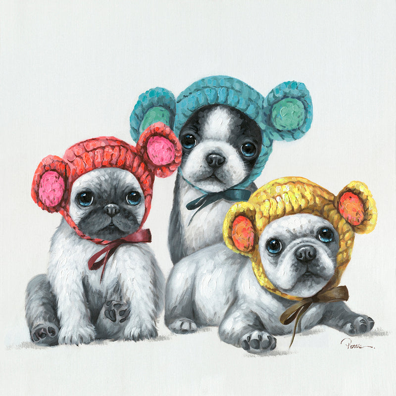 "Kawaii Pups" Oil Painting