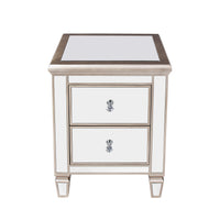 "Argento" Mirrored 2-Drawer Bedside Nightstand