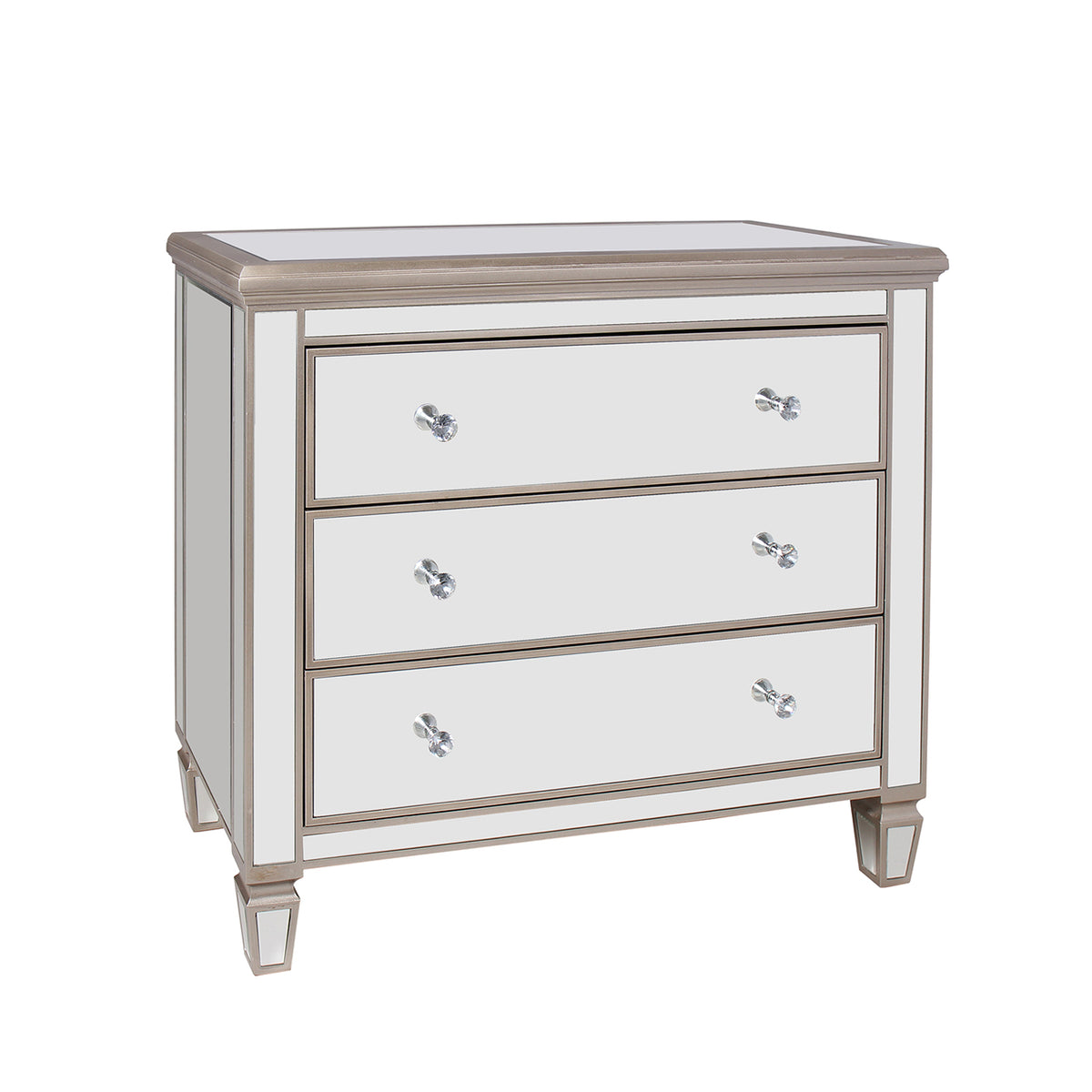 "Argento" Mirrored 3-Drawer Accent Dresser