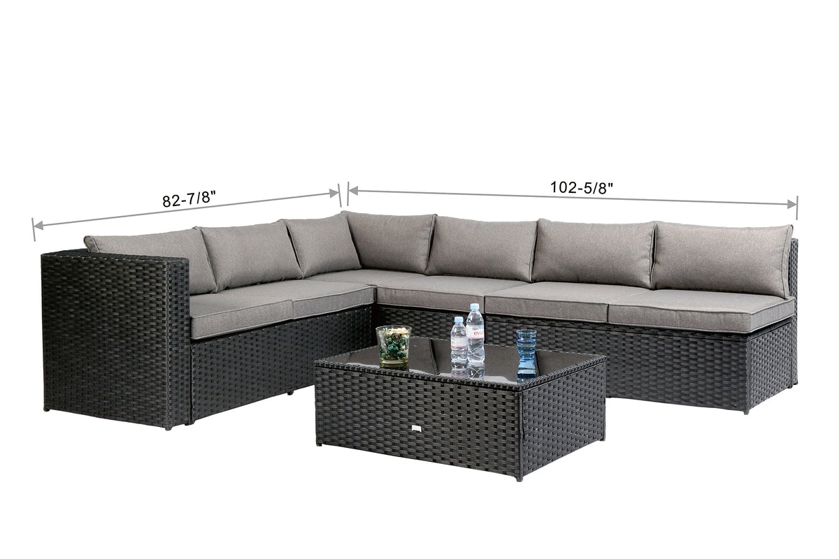 Baner Garden PE Wicker Sectional Sofa Patio Set