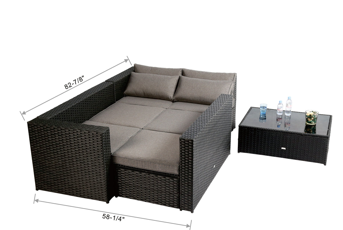 Baner Garden PE Wicker Sectional Sofa Patio Set