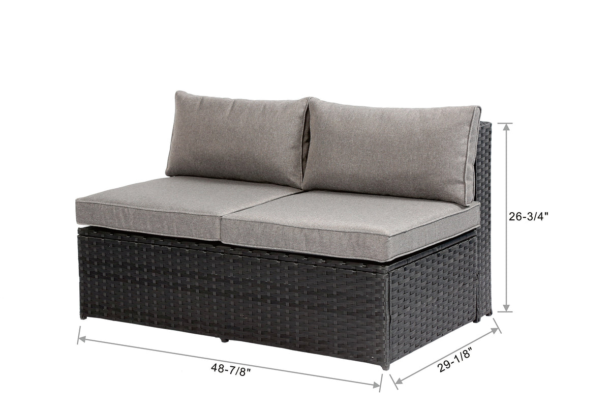 Baner Garden ?????Nat????? PE Wicker Sectional Sofa Patio Set