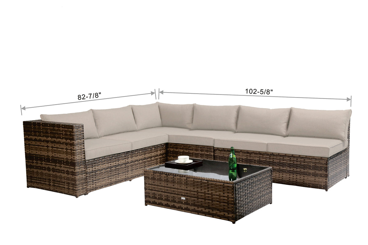 Baner Garden PE Wicker Sectional Sofa Patio Set