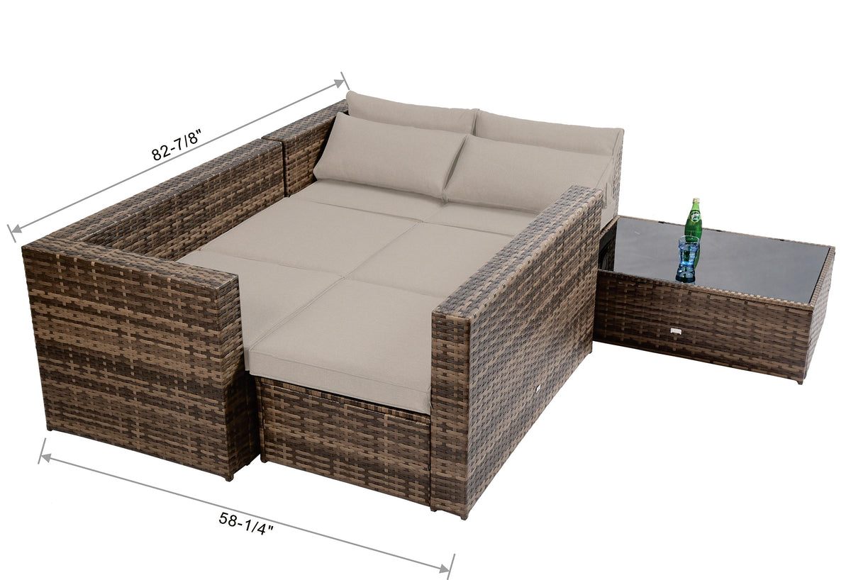 Baner Garden PE Wicker Sectional Sofa Patio Set