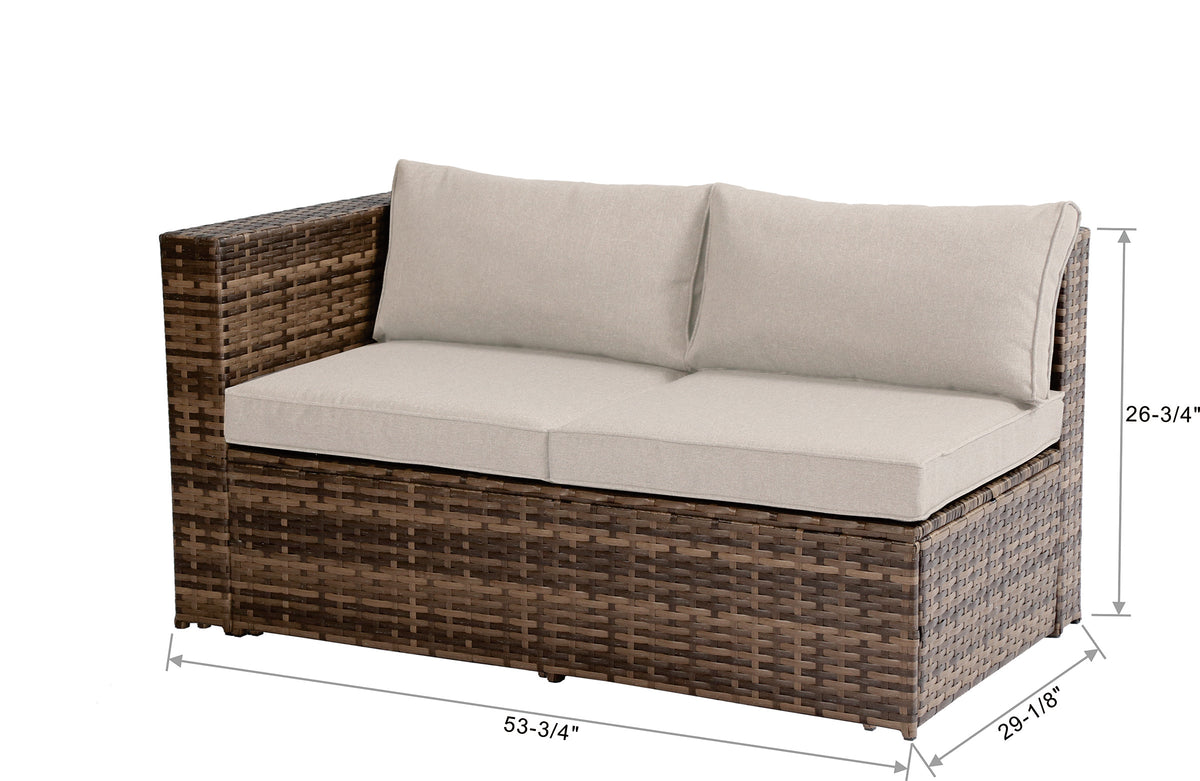 Baner Garden ?????Nat????? PE Wicker Sectional Sofa Patio Set