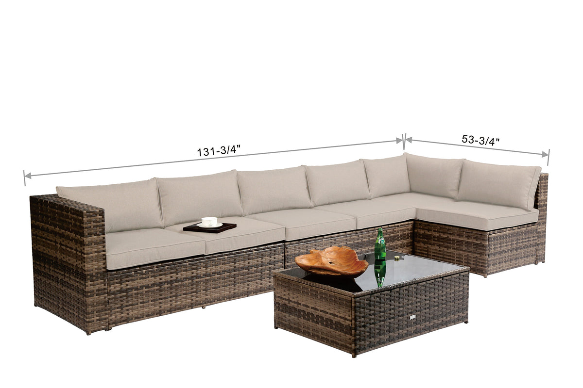 Baner Garden PE Wicker Sectional Sofa Patio Set