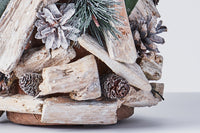 Handcrafted Christmas Tree with Pinecones and Wood Chips