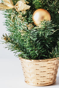 Handcrafted Tabletop Christmas Tree with LED Light and Ornaments