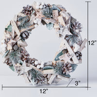 Handcrafted Wreath with Pinecones and Wood Chips