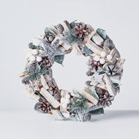 Handcrafted Wreath with Pinecones and Wood Chips