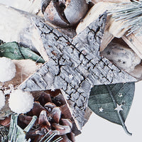 Handcrafted Wreath with Pinecones and Wood Chips