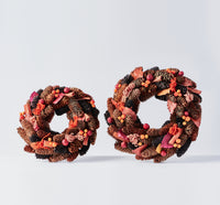 Handcrafted Wreath with Pinecones and Wood Chips