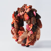 Handcrafted Wreath with Pinecones and Wood Chips