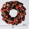 Handcrafted Wreath with Pinecones and Wood Chips
