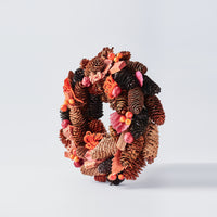 Handcrafted Wreath with Pinecones and Wood Chips